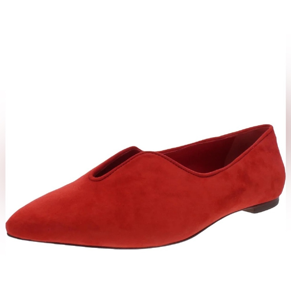 Tory Burch Womens Lucia Red Suede Slip On Flats Sz 6.5 NWOT